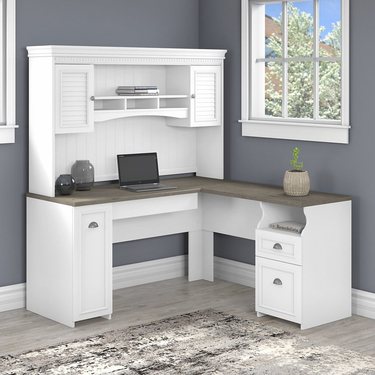 Three Posts Niles LShape Executive Desk with Hutch & Reviews Wayfair.ca